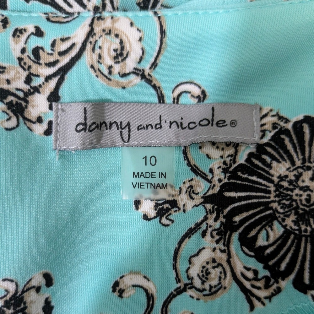 Danny and Nicole Blue Ombre Paisley Sleeveless Fit Flare Dress Size 10 - Picture 8 of 10